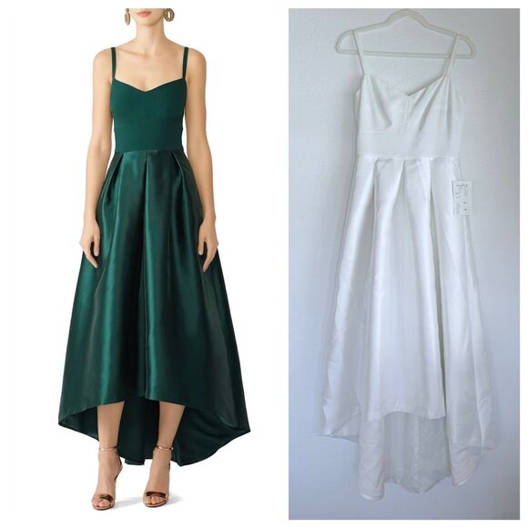 NWT RARE Hutch Birdie High-Low Crepe & Taffeta Strappy Gown in White Size 2 - Picture 1 of 13